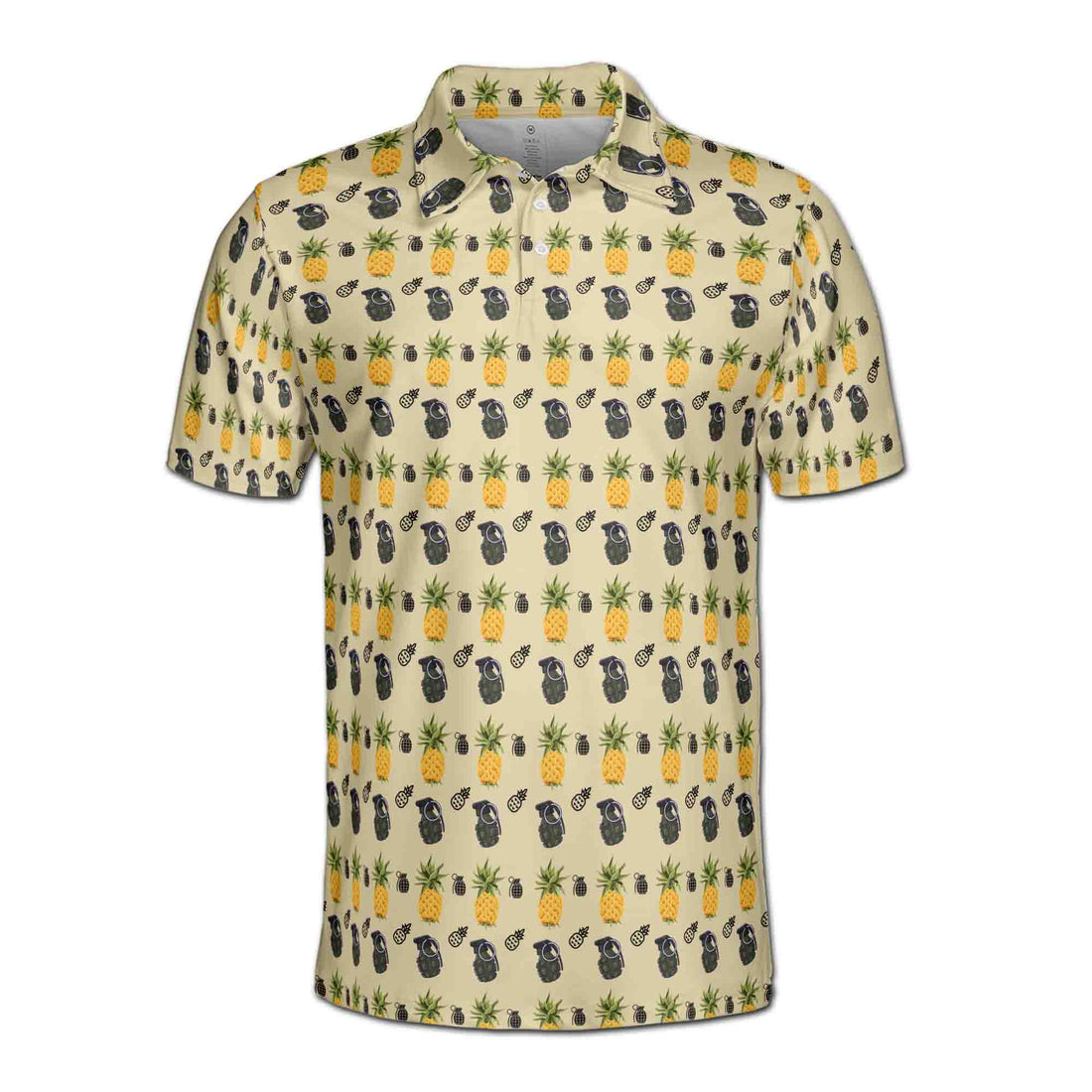Funny Greenade and Pineapple Pattern Golf Men's Polo Shirt S-5XL