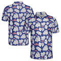 Patriotic America Flag with Floral Golf Men's Polo Shirt S-5XL