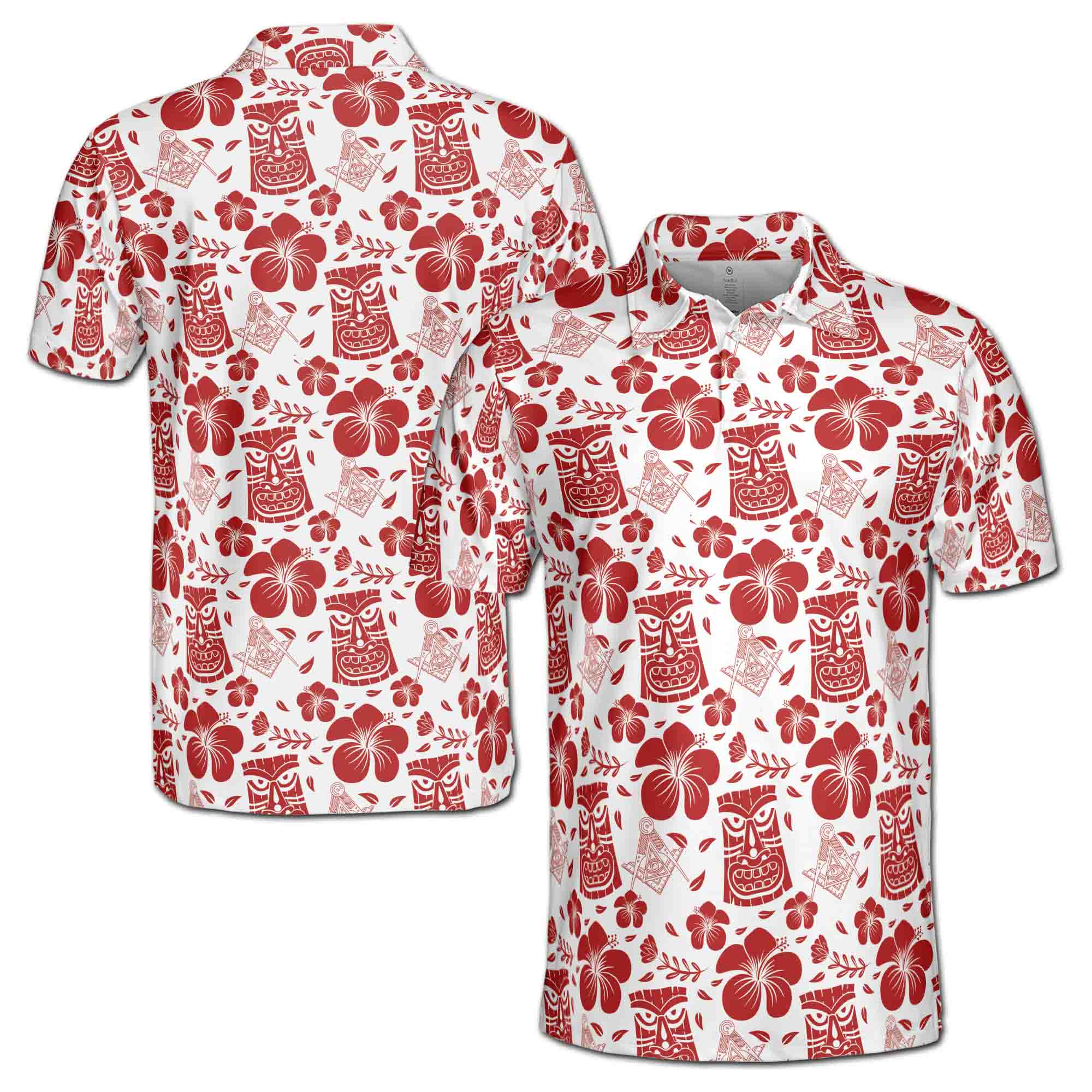 Masonic Master Mason Taki Taki Pattern Men's Polo Shirt S-5XL