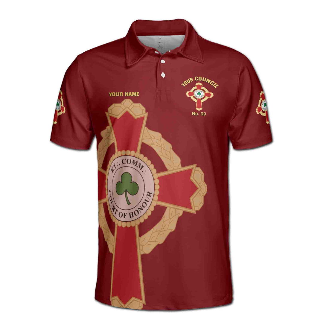 Customize Name Knight Commander Court of Honor Men's Polo Shirt S-5XL