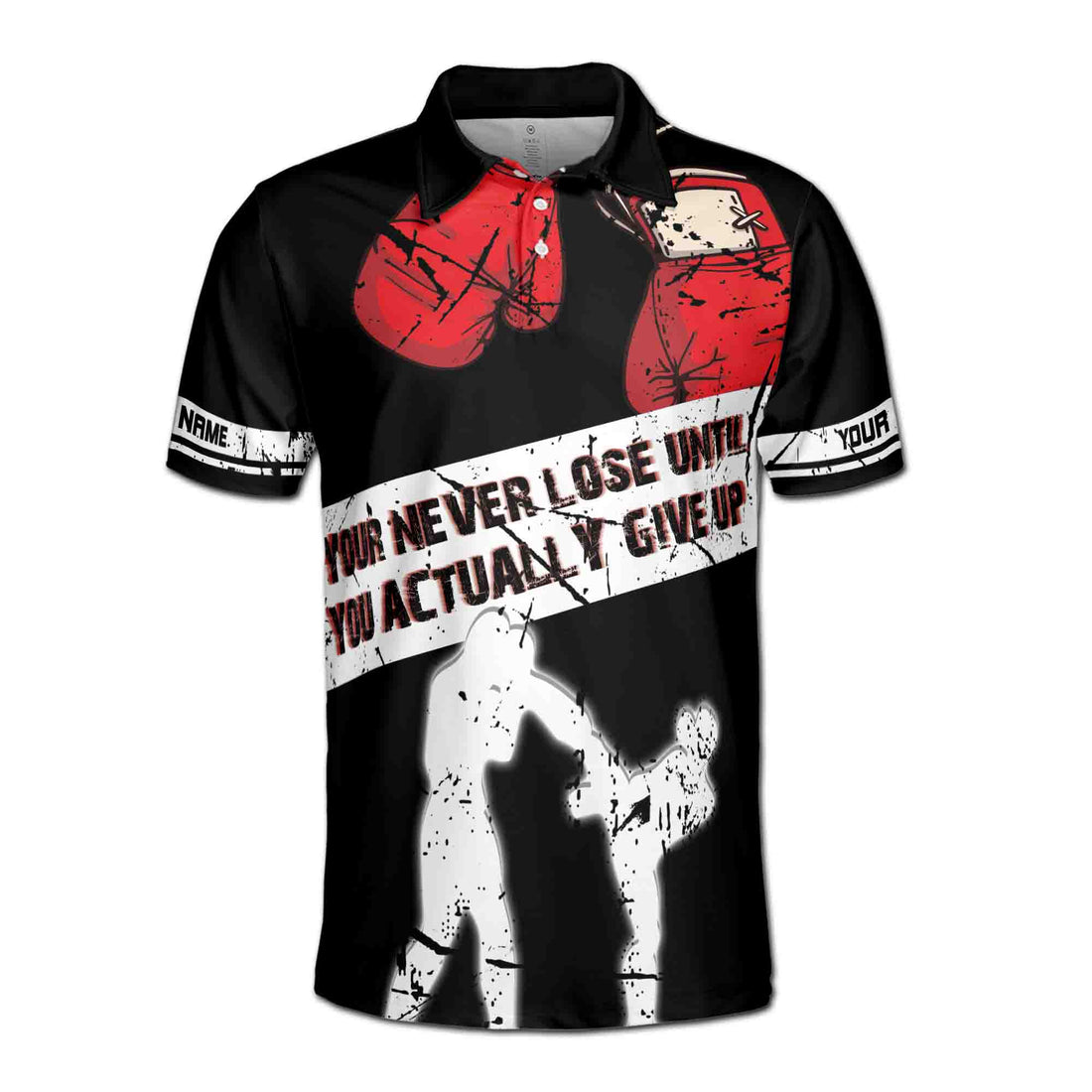 Custom Boxing You Never Lose Until You Actually Give Up Men's Polo Shirt S-5XL