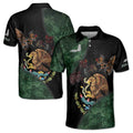 Rooster Mexican Eagle Mexico Coat of Arms National Pride Men's Polo Shirt S-5XL