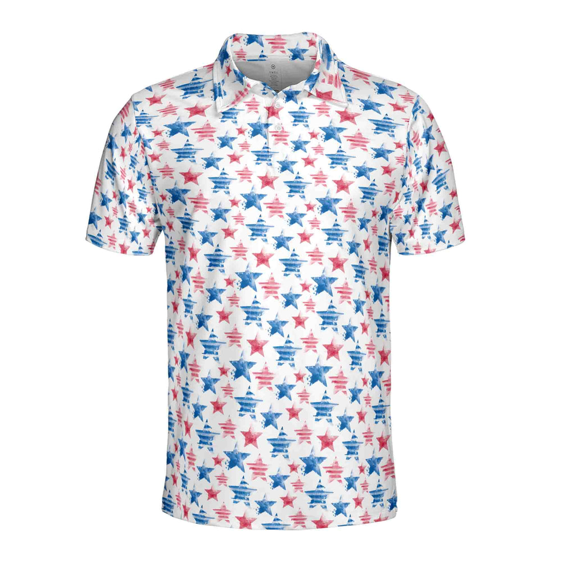 Funny Patriotic American Star 4th of July Independence Day National Pride Men's Polo Shirt S-5XL