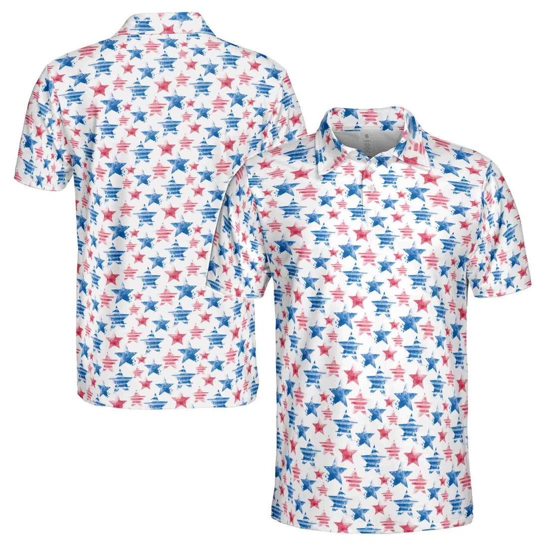 Funny Patriotic American Star 4th of July Independence Day National Pride Men's Polo Shirt S-5XL