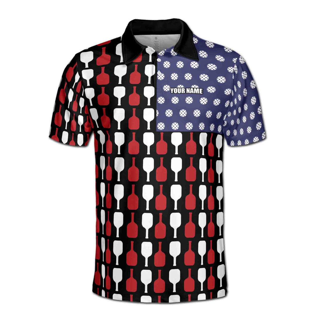 Personalized America Flag Pattern With Pickleball Men's Polo Shirt S-5XL