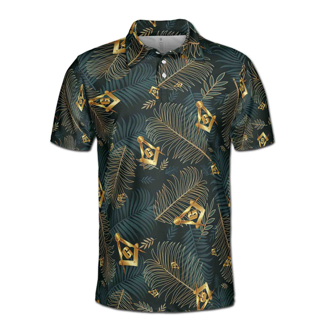 Customize Masonic Master Mason Tropical Palm Leafs Men's Polo Shirt S-5XL
