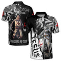 Grunge Knight Temple A Warrior Of Christ Men's Polo Shirt S-5XL