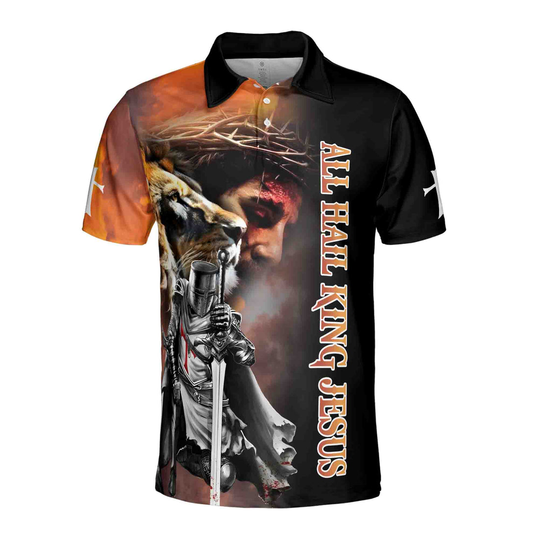 All Hall King Jesus Knee Under God Knight Templar Men's Polo Shirt S-5XL