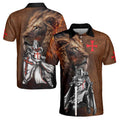 Knight Templar My Honor Leather Pattern Men's Polo Shirt S-5XL