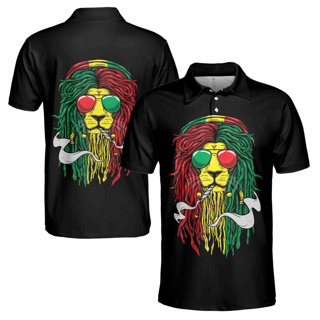 Lion Smoking Cigar Jamaica Lion National Pride Men's Polo Shirt S-5XL