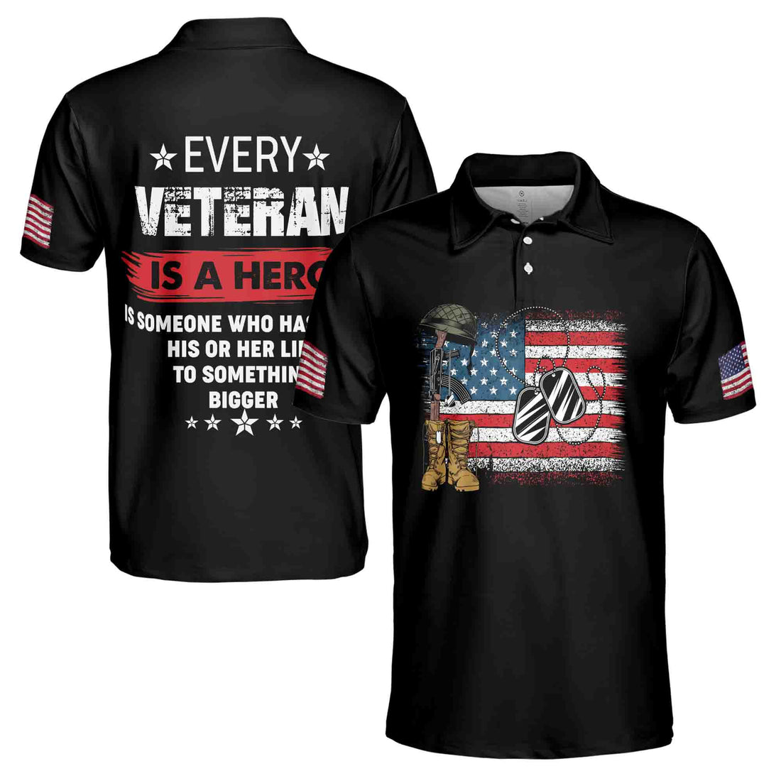America Veteran Veteran Is A Hero Patriotic Men's Polo Shirt S-5XL