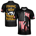 Fishing And Beer Make Me Happy Bigfoot Fishing Men's Polo Shirt S-5XL