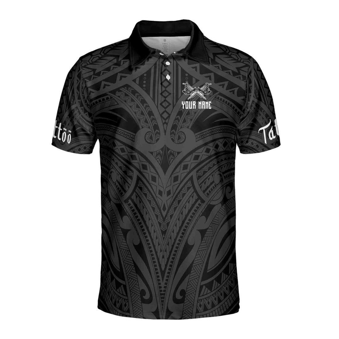 Custom Name Tattoo Artist Tattoo Tribal Pattern Men's Polo Shirt S-5XL