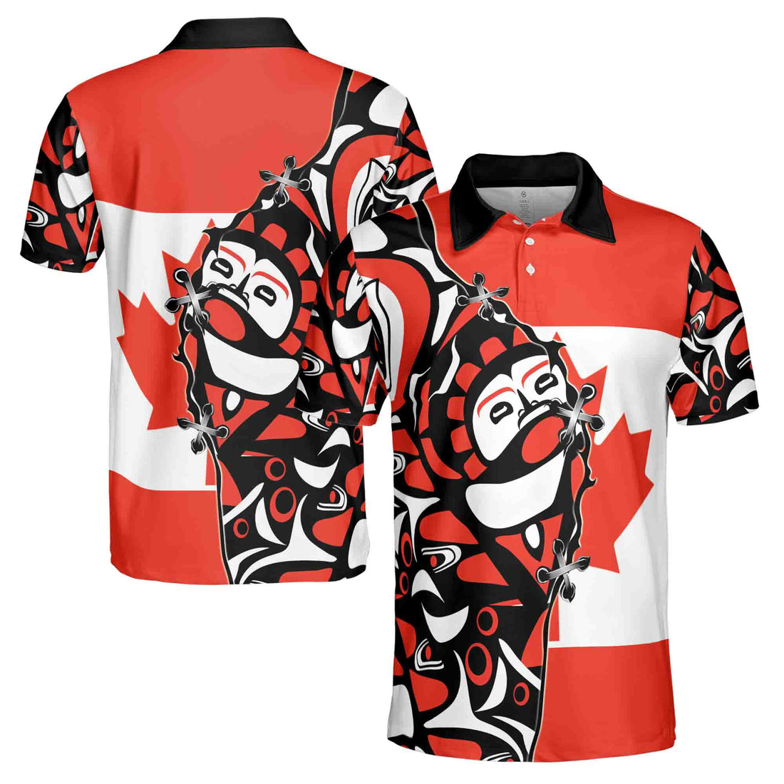 Patriotic Canada Sun Haida Men's Polo Shirt S-5XL