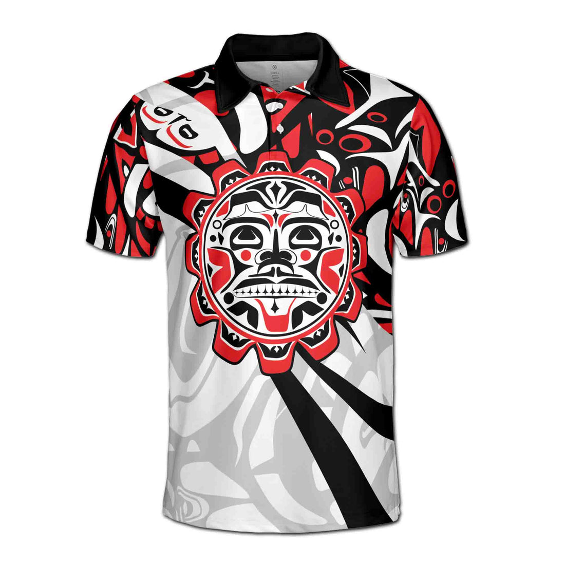 Grunge Haida Art Sun Custom Men's Polo Shirt S-5XL
