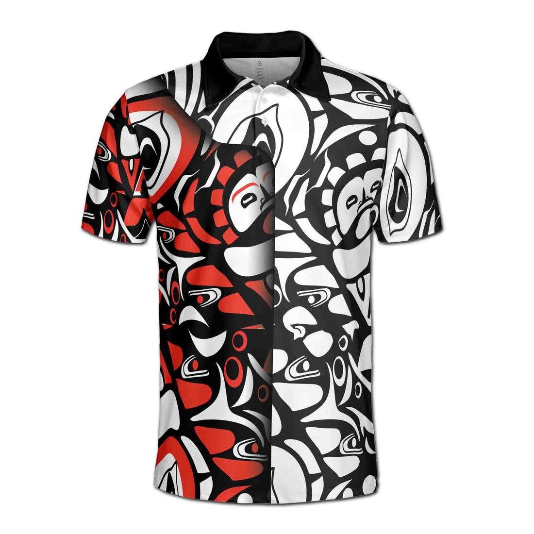 Black And White With Haida Sun Art Men's Polo Shirt S-5XL