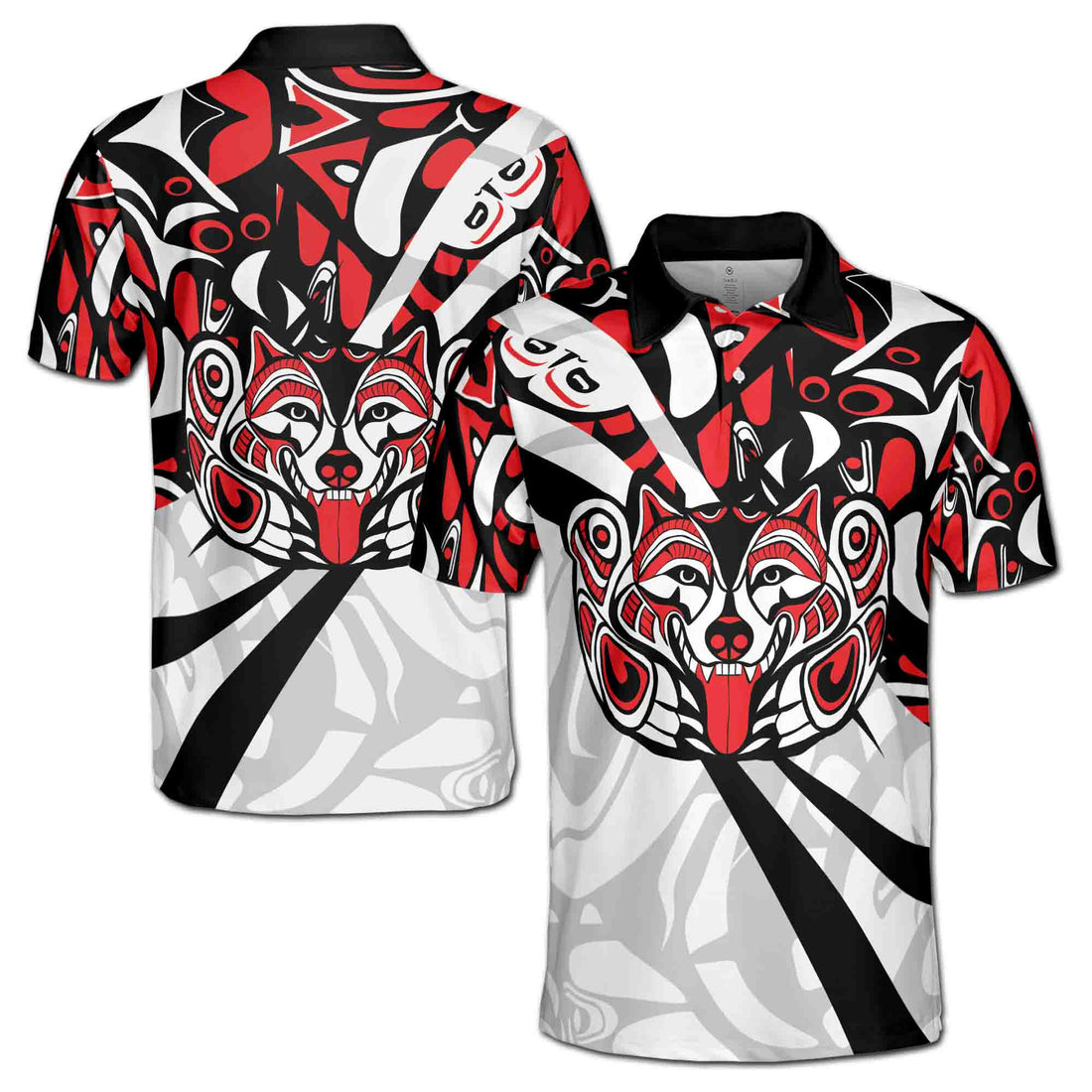 Haida Fox Art Spirit Men's Polo Shirt S-5XL