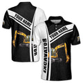 Custom Name Excavator Heavy Equiment Men's Polo Shirt S-5XL