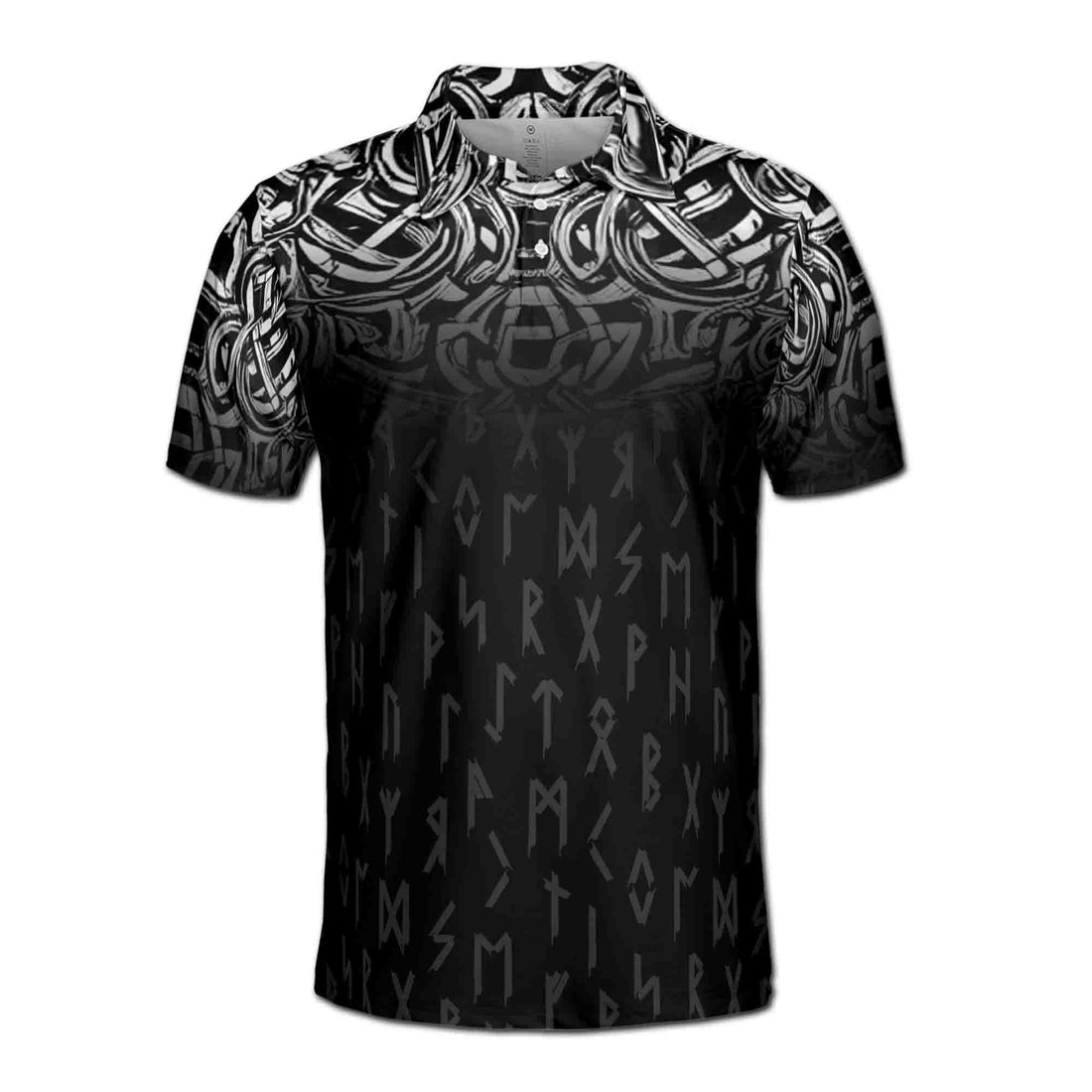 Dark Runer Viking Pattern Grunge Men's Polo Shirt S-5XL