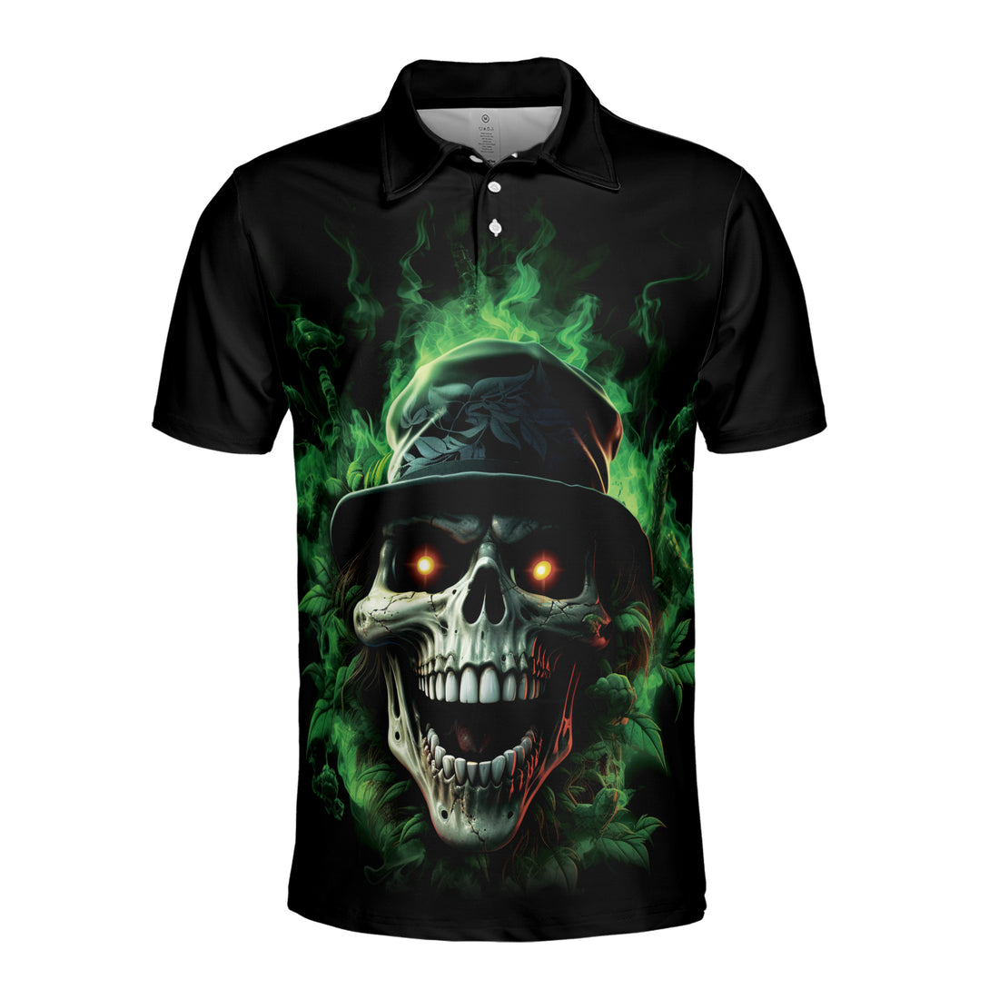 Crazy Skull Skeleton Hatter Nightmare Skull Grunge Men's Polo Shirt S-5XL