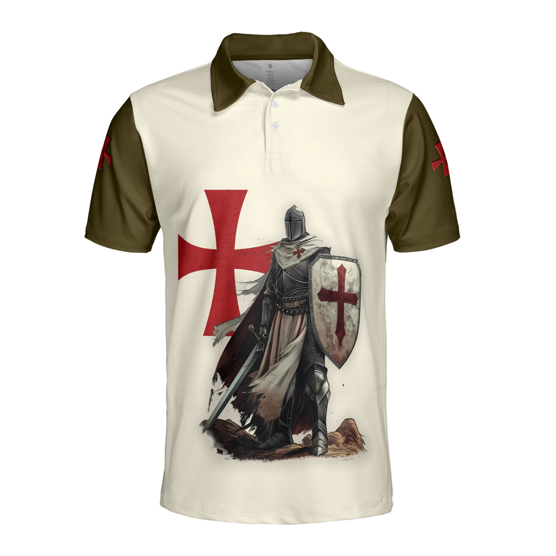 Retro Knight Templar Vintage Men's Polo Shirt S-5XL