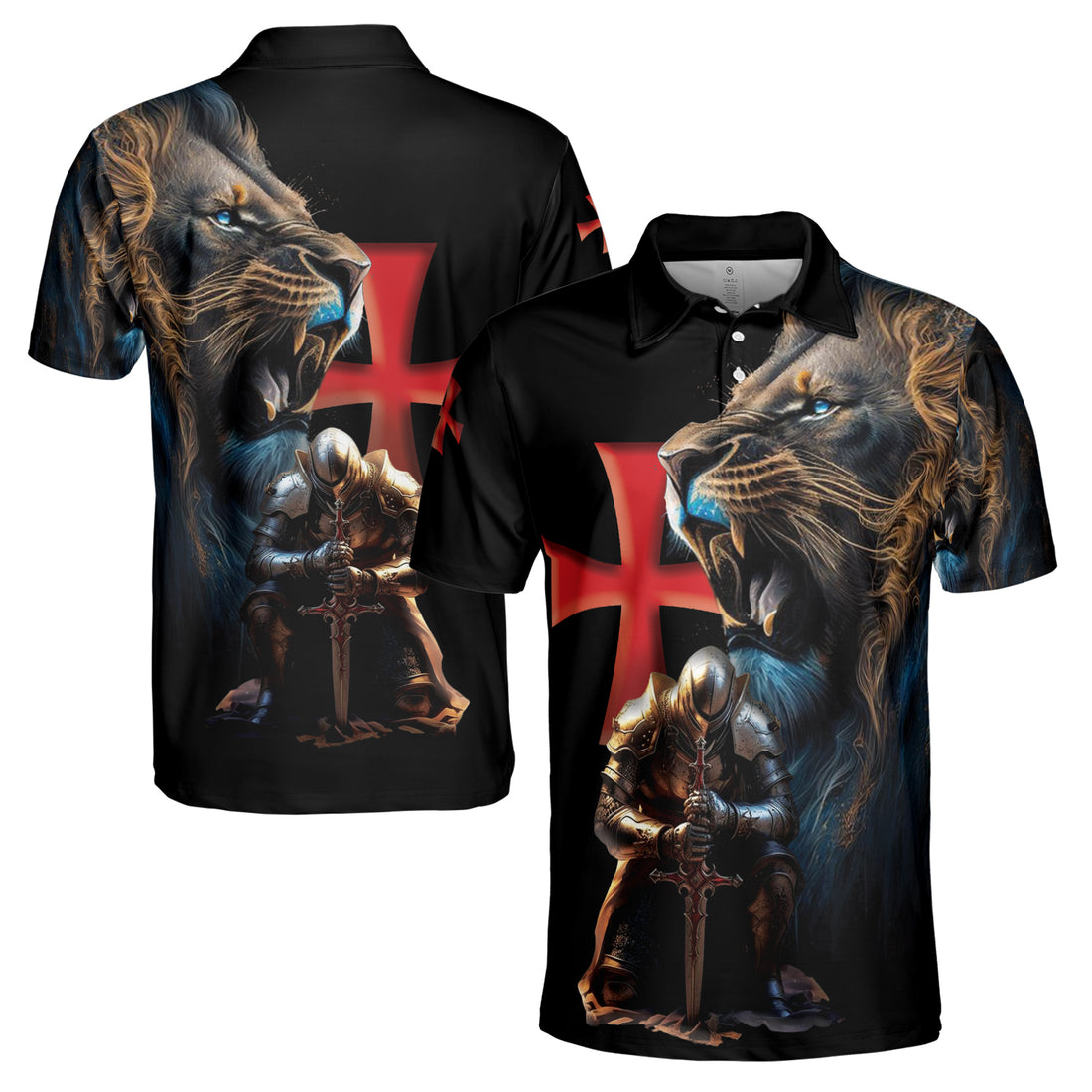 Mystic Lion Of Judah Honor Of Knight Templar Men's Polo Shirt S-5XL