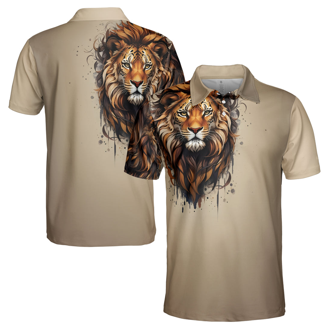 Vintage Lion Heart Lion Men's Polo Shirt S-5XL
