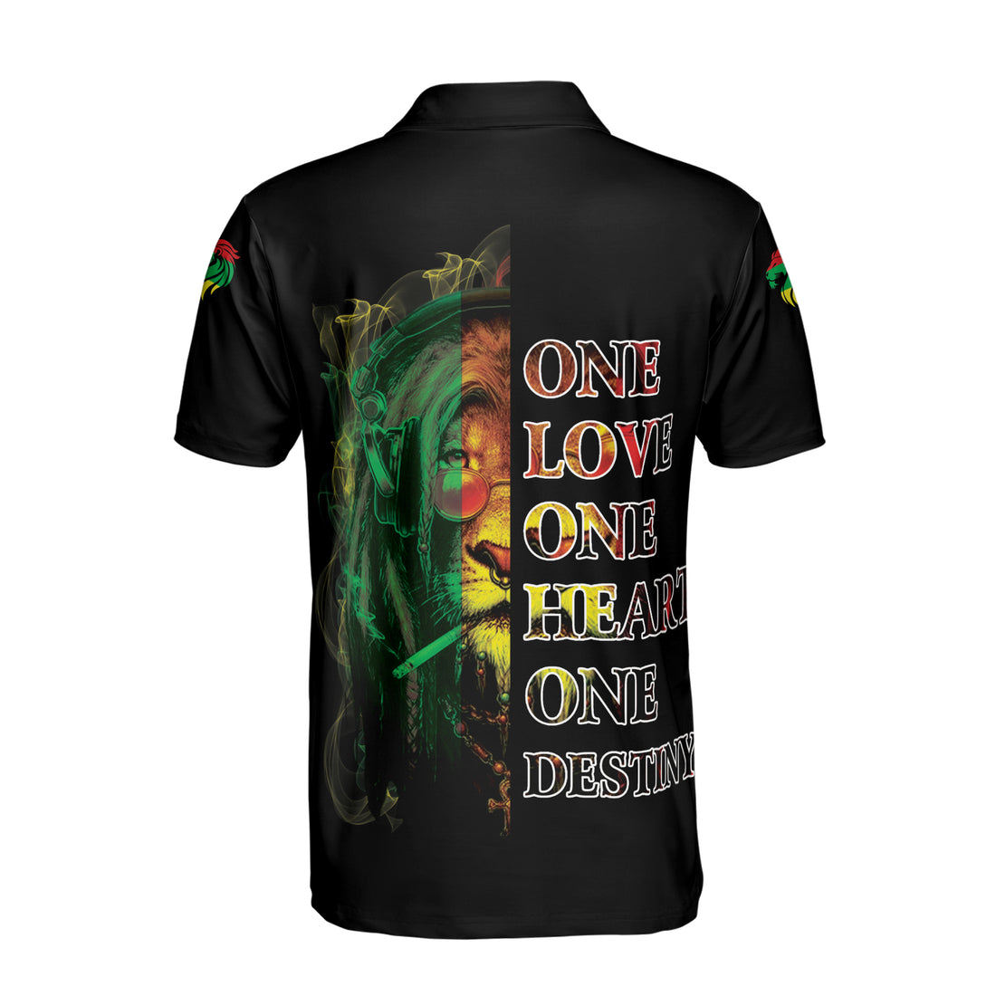 One Love One Heart One Destiny Lion Jamaica National Pride Men's Polo Shirt S-5XL