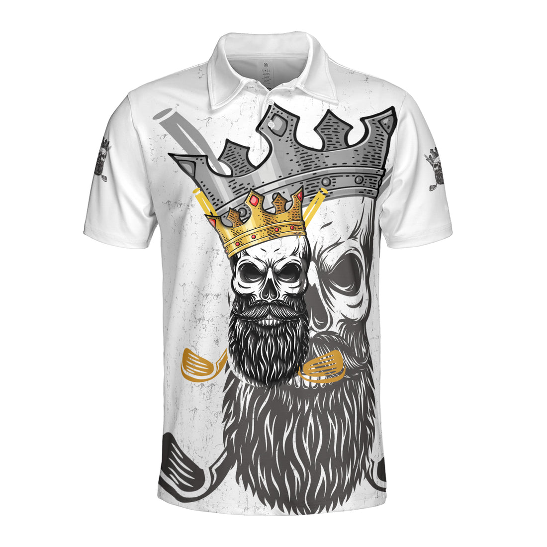 Skull I'm The King Of The Course Golfer Men's Polo Shirt S-5XL