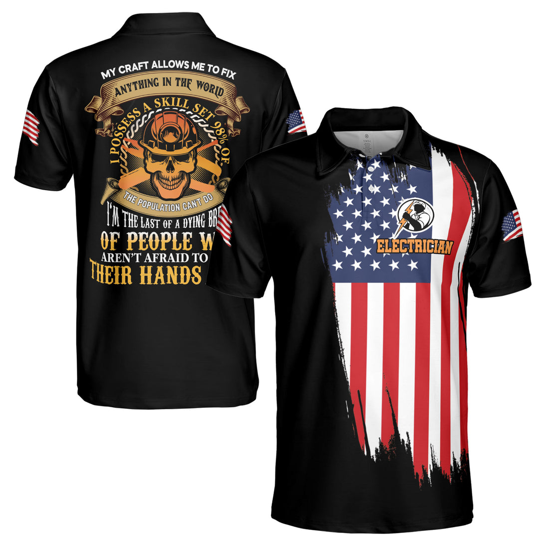 America Electrician My Craft Allow Me To Fix Anything Men's Polo Shirt S-5XL
