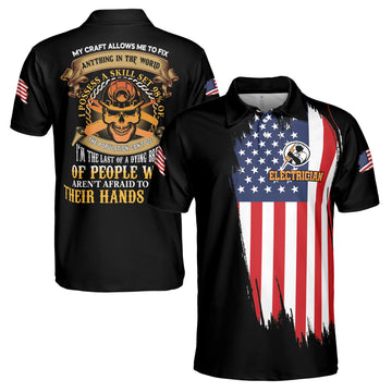 America Electrician My Craft Allow Me To Fix Anything Men's Polo Shirt S-5XL