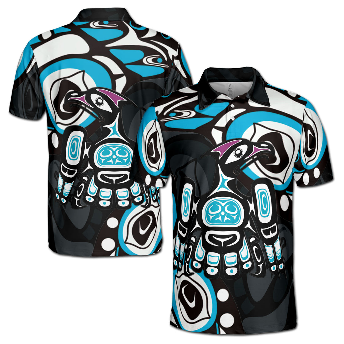 Art Spirit Blue Bird Haida North Coast Art Men's Polo Shirt S-5XL