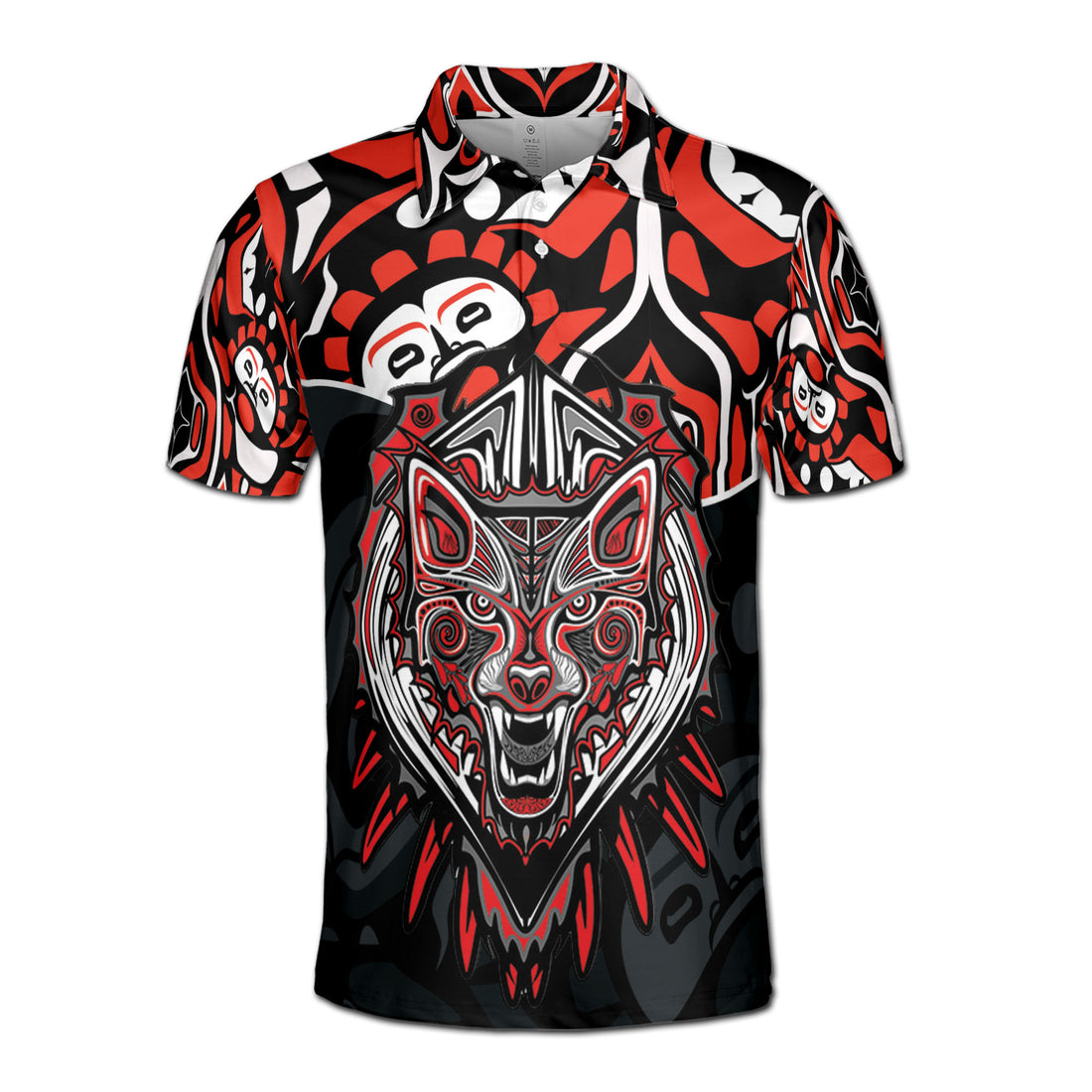 Art Spirit Wolf Haida North Coast Art Men's Polo Shirt S-5XL
