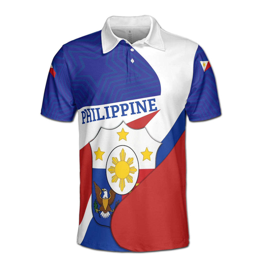 Republic of the Philippines Flag Pattern National Pride Men's Polo Shirt S-5XL