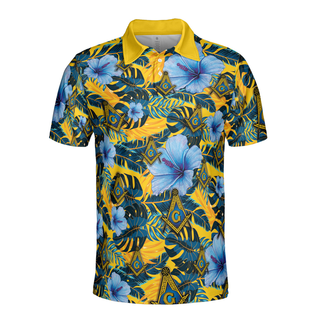 Personalized Masonic Freemason Tropical Floral Men's Polo Shirt S-5XL