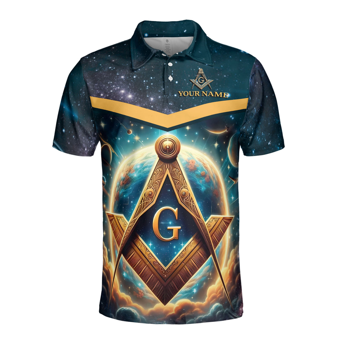 Personalized Freemasonry Mason Galaxy Men's Polo Shirt S-5XL