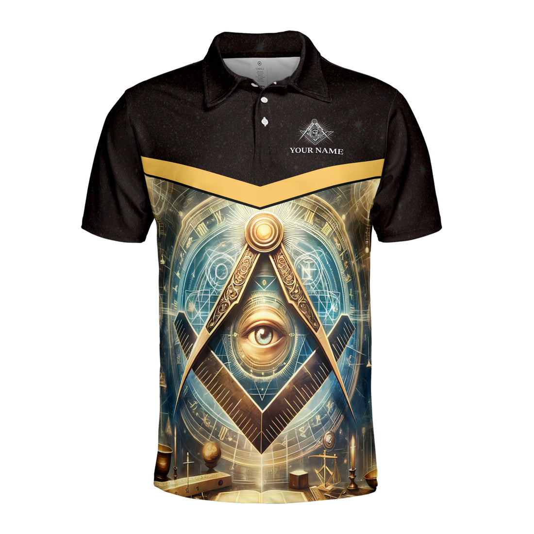 Personalized Master Mason Freemasonry Mystic Men's Polo Shirt S-5XL