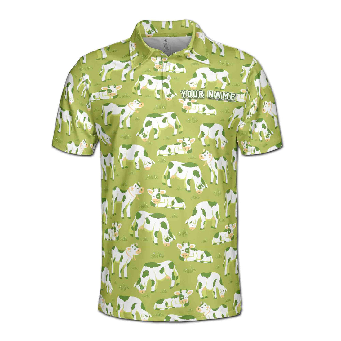 Personalized Green Valley Funny Cow Team Custom Men's Polo Shirt S-5XL