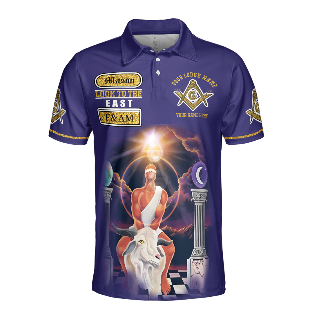 Freemason Prince Hall Masonic Medieval Astral Men's Polo Shirt S-5XL