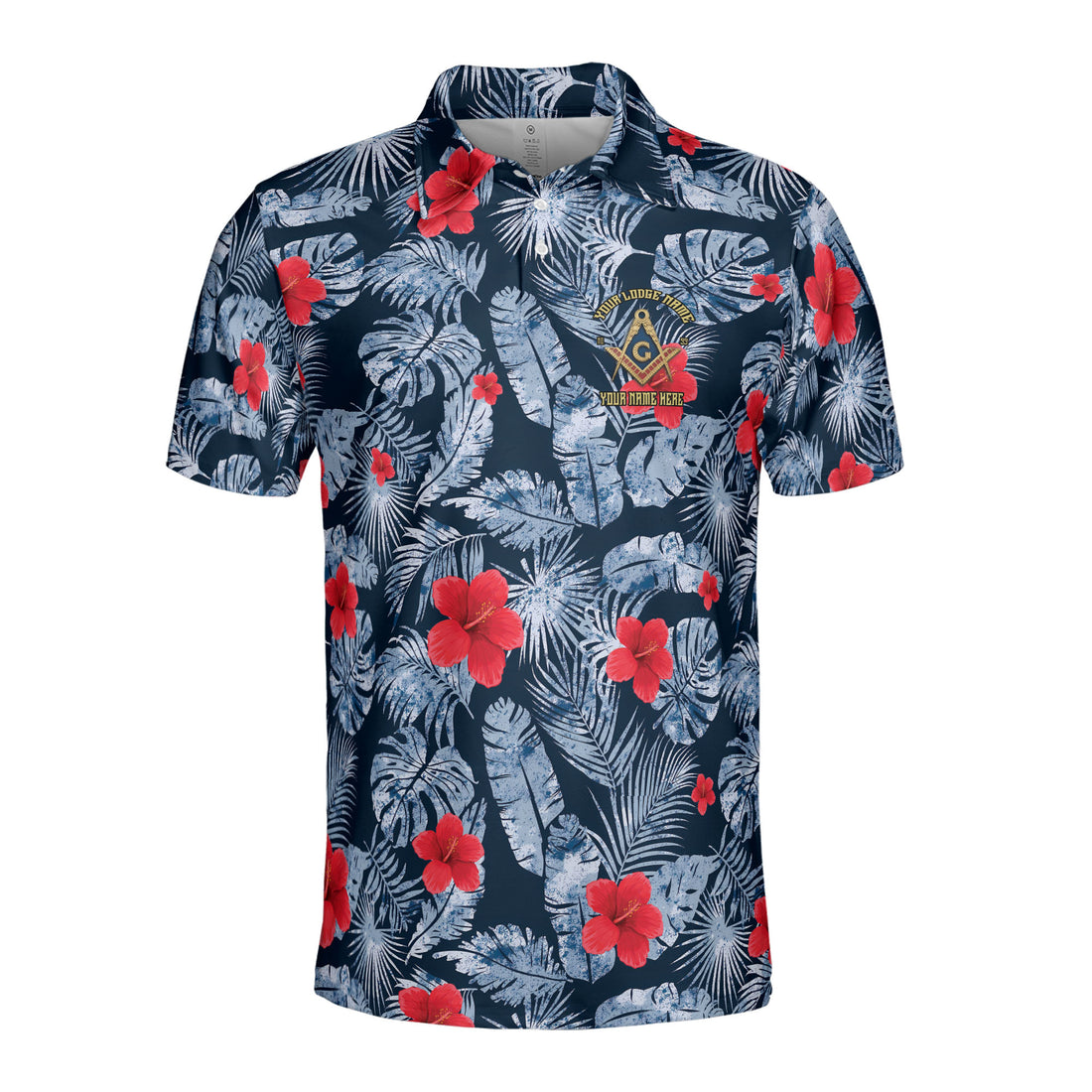 Personalized Masonic Freemasonry Ice Palm Leaf Patten Men's Polo Shirt S-5XL