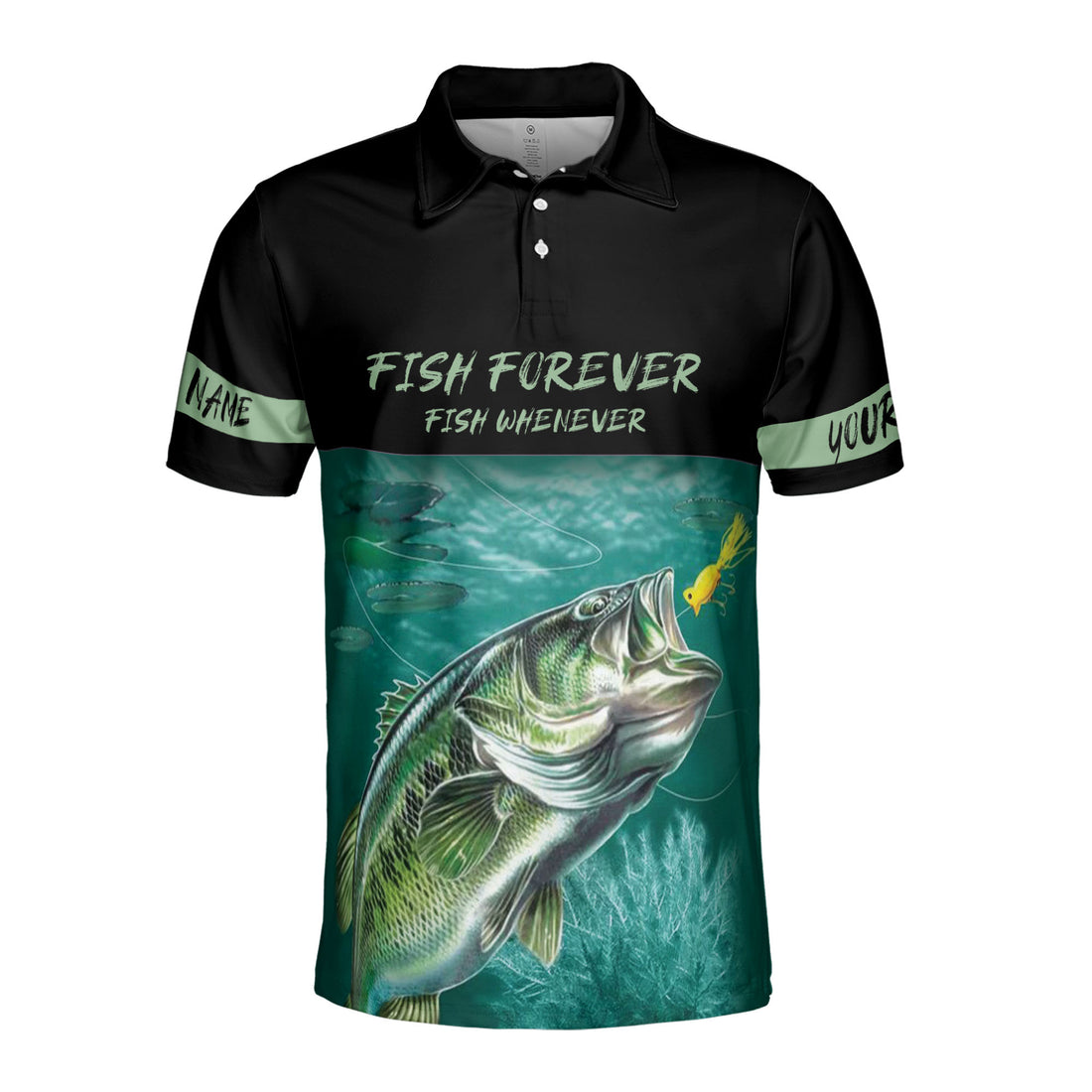 Custom Name Fish Forever Fish Whenever Men's Polo Shirt S-5XL