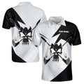 Custom Name Black And White Skull With Golf Men's Polo Shirt S-5XL