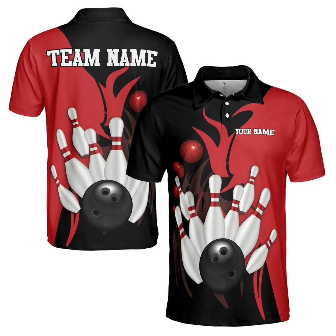 Personalized Bowling Team Custom Color Men's Polo S-5XL