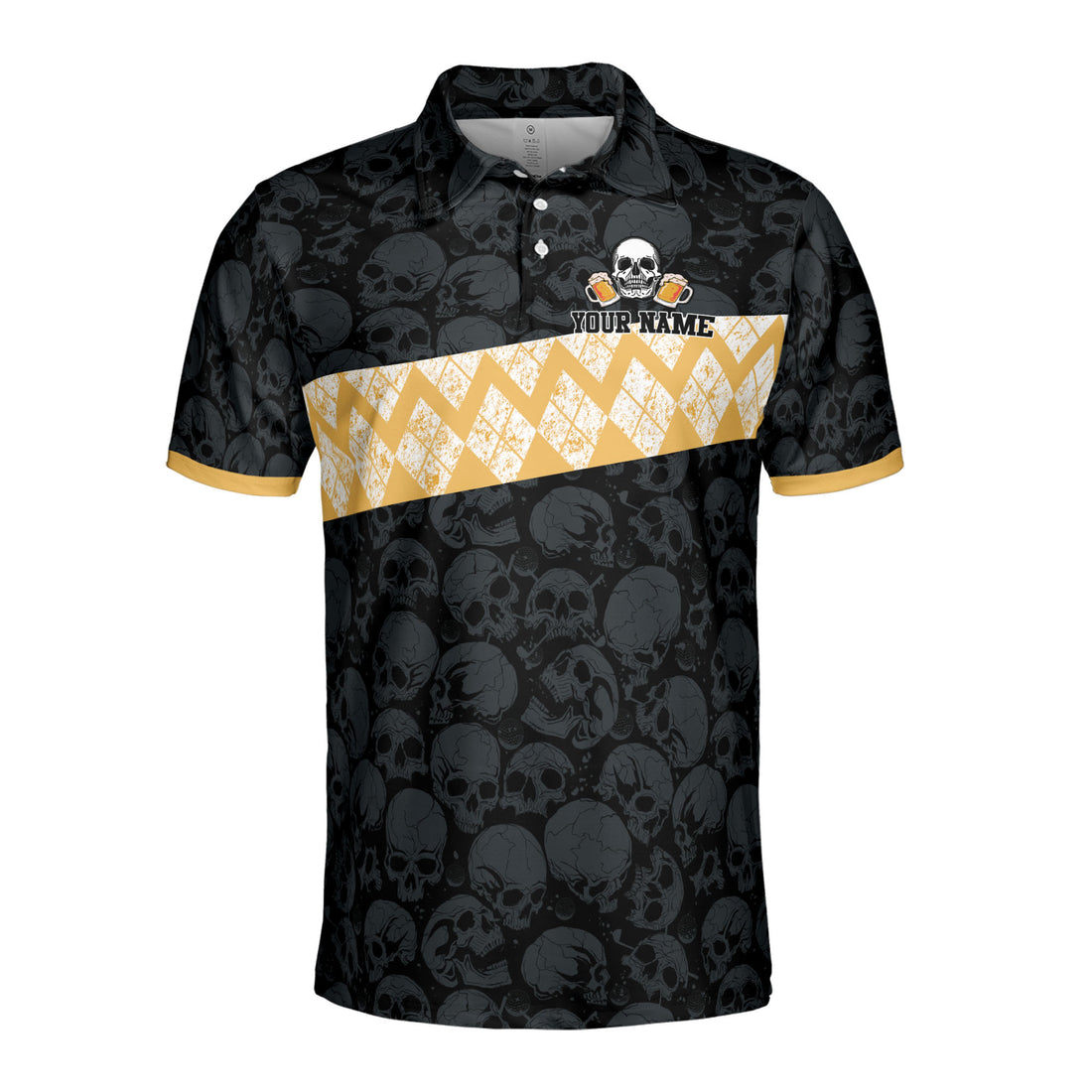 Custom Name Golf And Beer Is My Therapy Men's Polo Shirt S-5XL