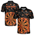 Customized Darts Team Lover Black and Orange Men's Polo Shirt S-5XL