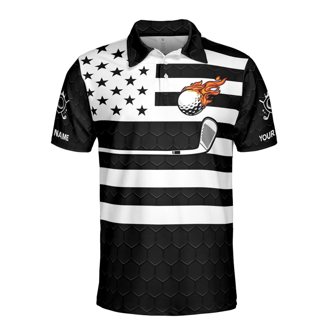 Custom Name America Golfer Talk Birdie To Men's Polo Shirt S-5XL