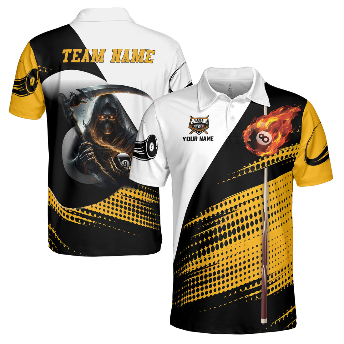 Customized Lets Skull Pllay Billiard Men's Polo Shirt S-5XL