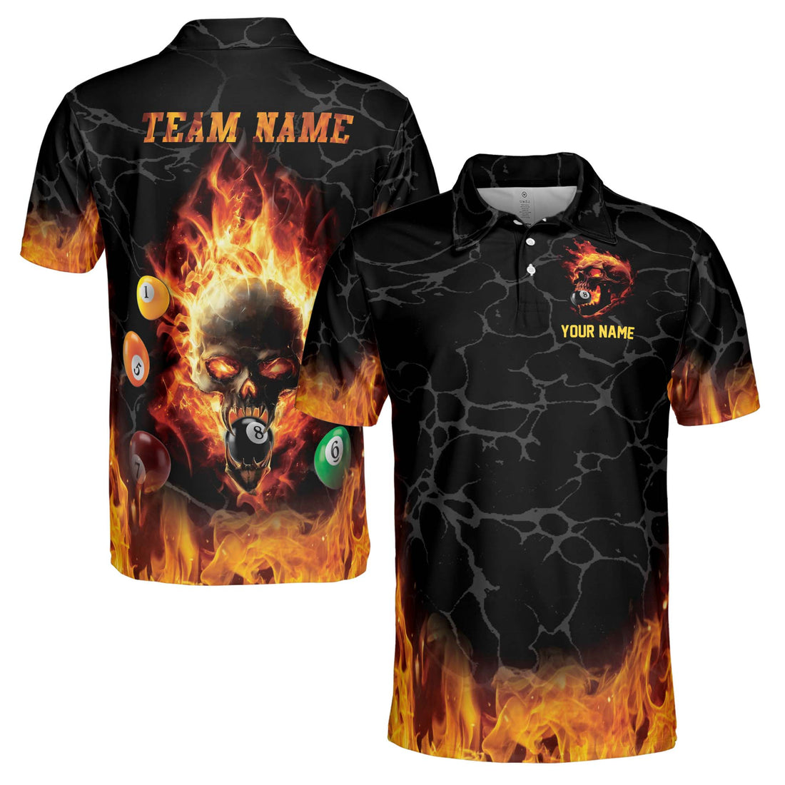 Personalized Billiard With Passion Skull Love Billard Men's Polo Shirt S-5XL