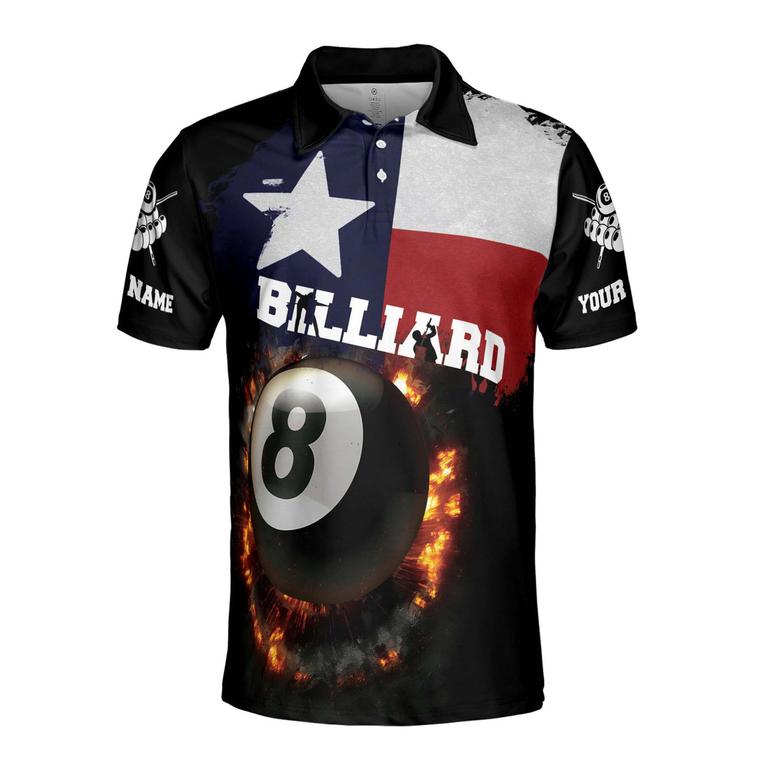 Personalized Texas Player Love Billiard Men's Polo Shirt S-5XL