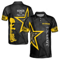 Custom Name Honor The Fallen Veteran Camo Star Men's Polo Shirt S-5XL